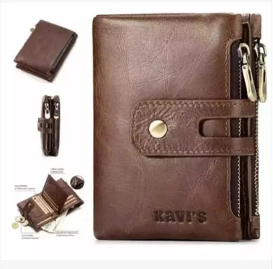 Chocolate Kavis 100% Leather Wallet for Men