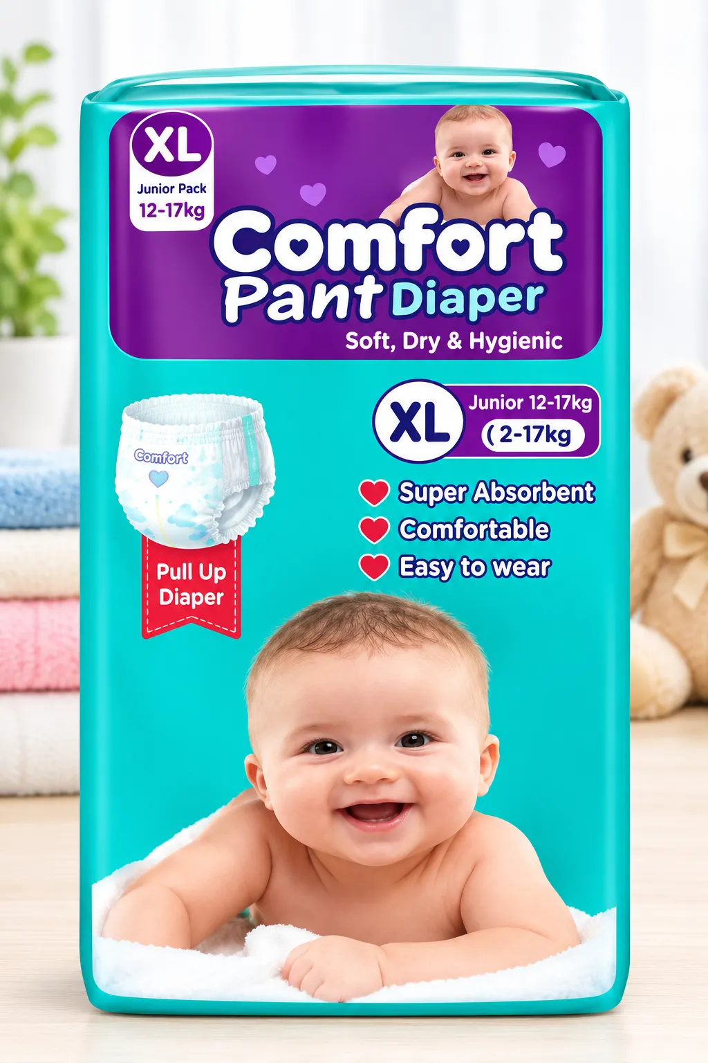 Comfort Baby Diaper Pant XL (12-17 kg) 32 pcs