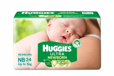 Huggies Ultra Newborn Baby Diaper Belt- 5 kg-24 pcs thumbnail
