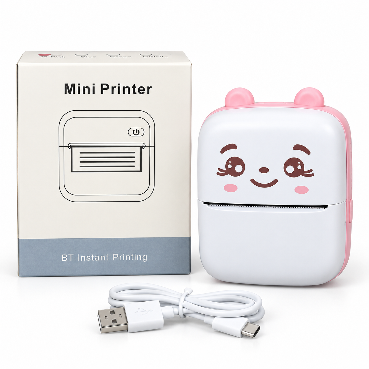 Mini Portable Thermal Printer – Inkless Wireless Bluetooth Sticker & Label Printer with High-Resolution Print, Rechargeable Battery & App Support for Android & iOS thumbnail