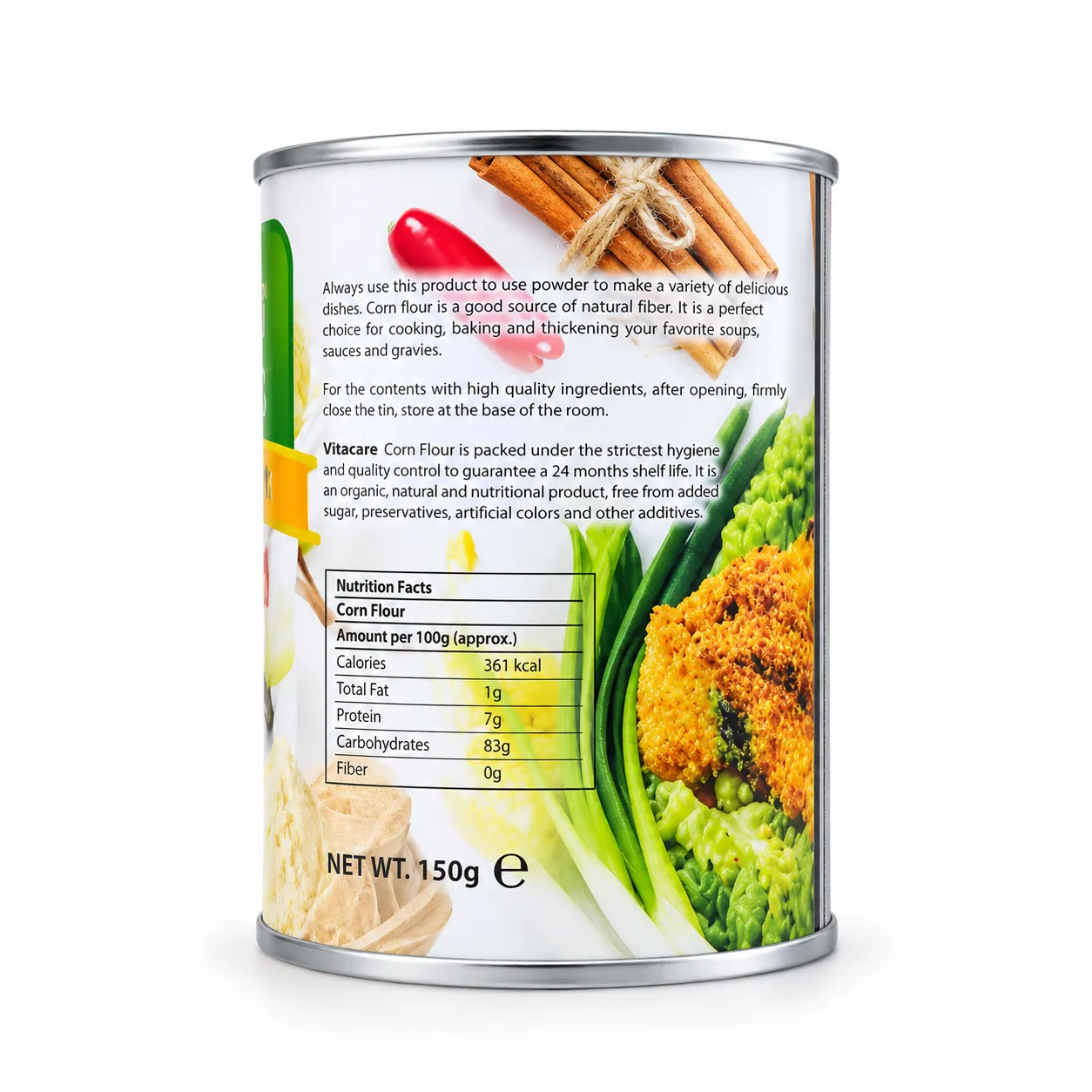 Vitacare Corn Flour Tin 150 gm thumbnail