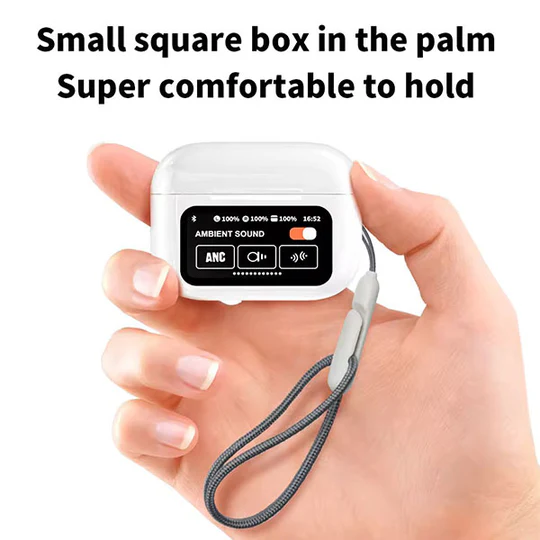 A9 Pro ANC True Wireless Earbuds – Smart Touch Screen Charging Case, Active Noise Cancellation, 13mm Drivers, GPS Location &amp; 35H Battery thumbnail