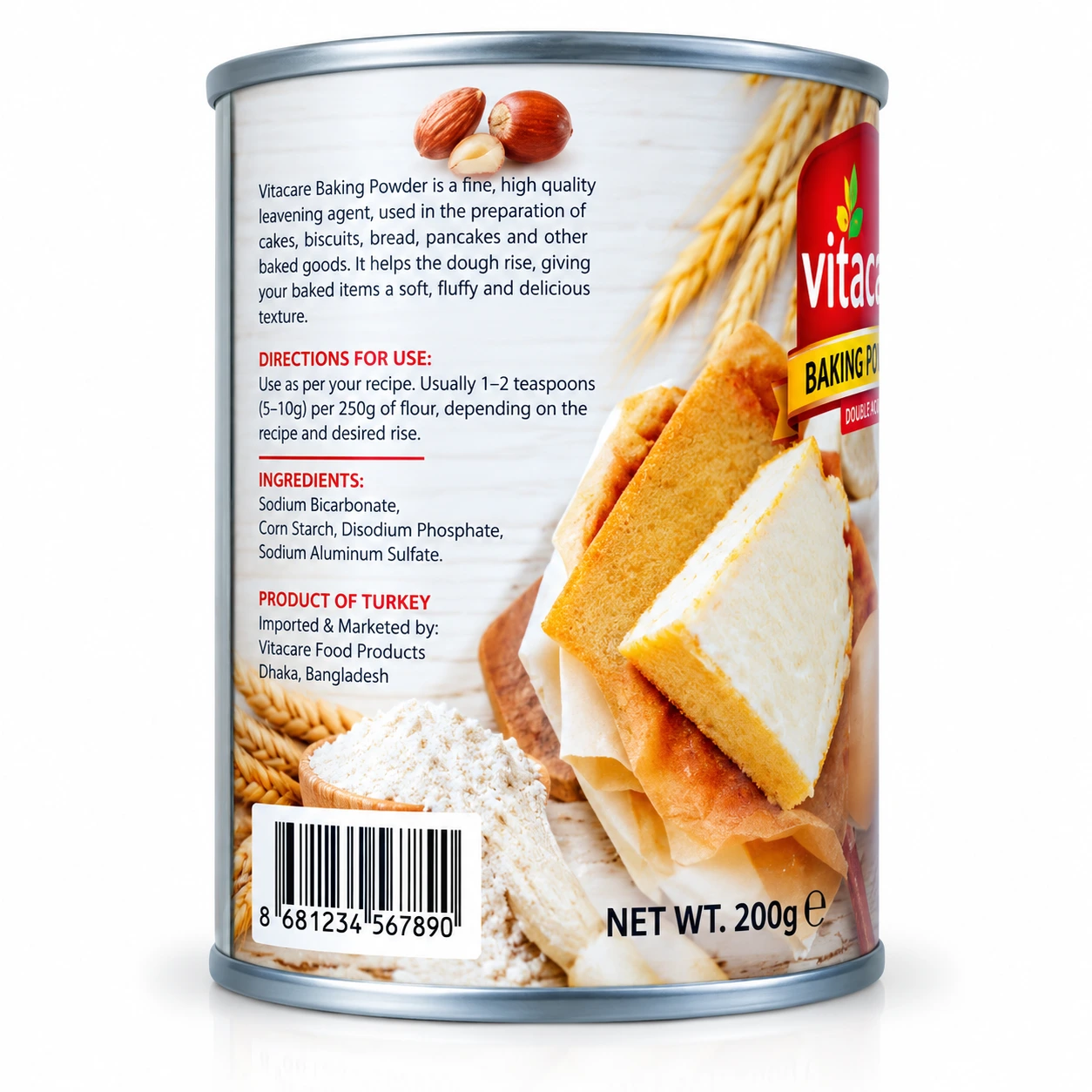 Vitacare Baking Powder Tin 200 gm thumbnail
